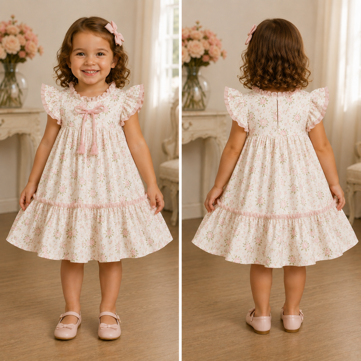 Vestido branco com babados