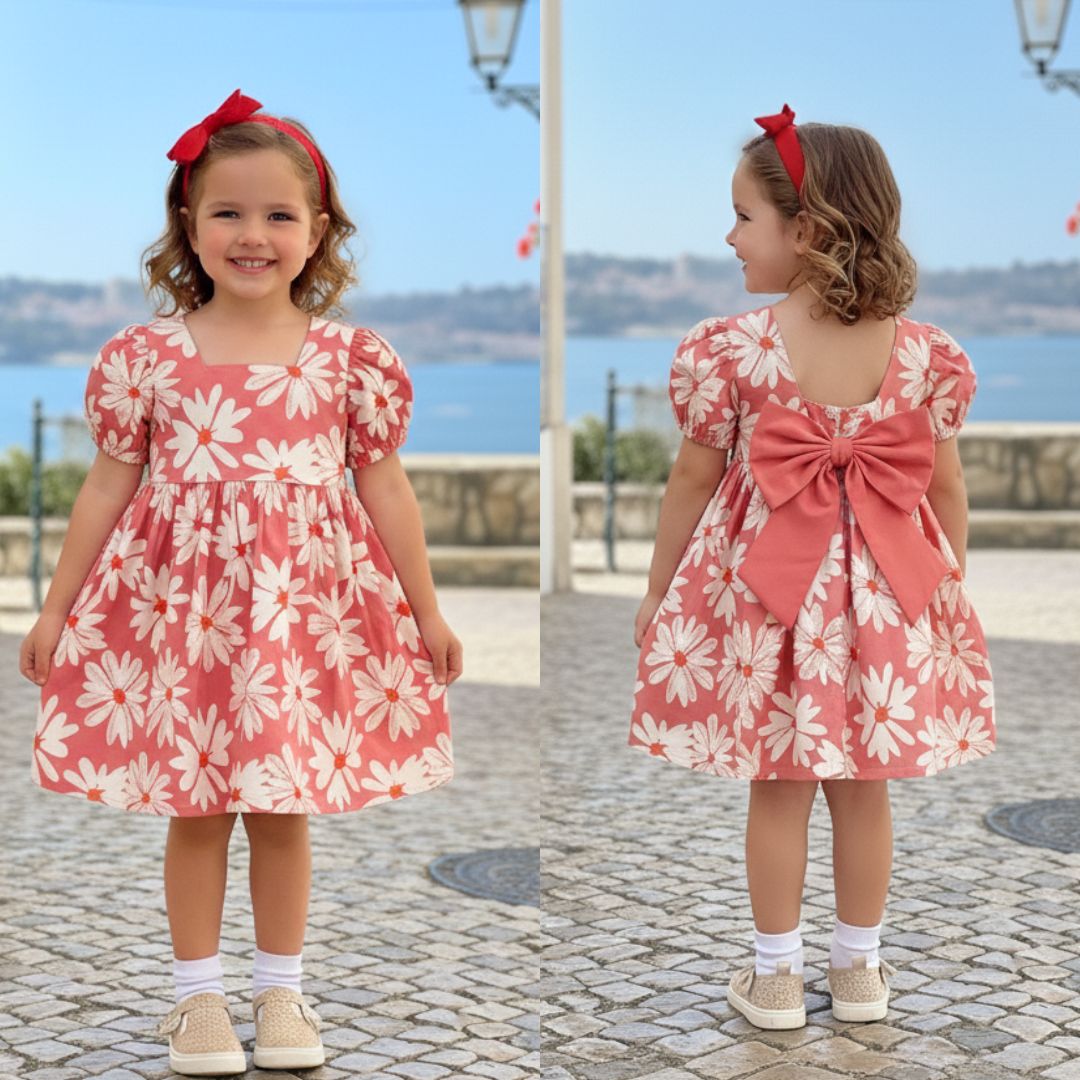 Vestido floral vermelho