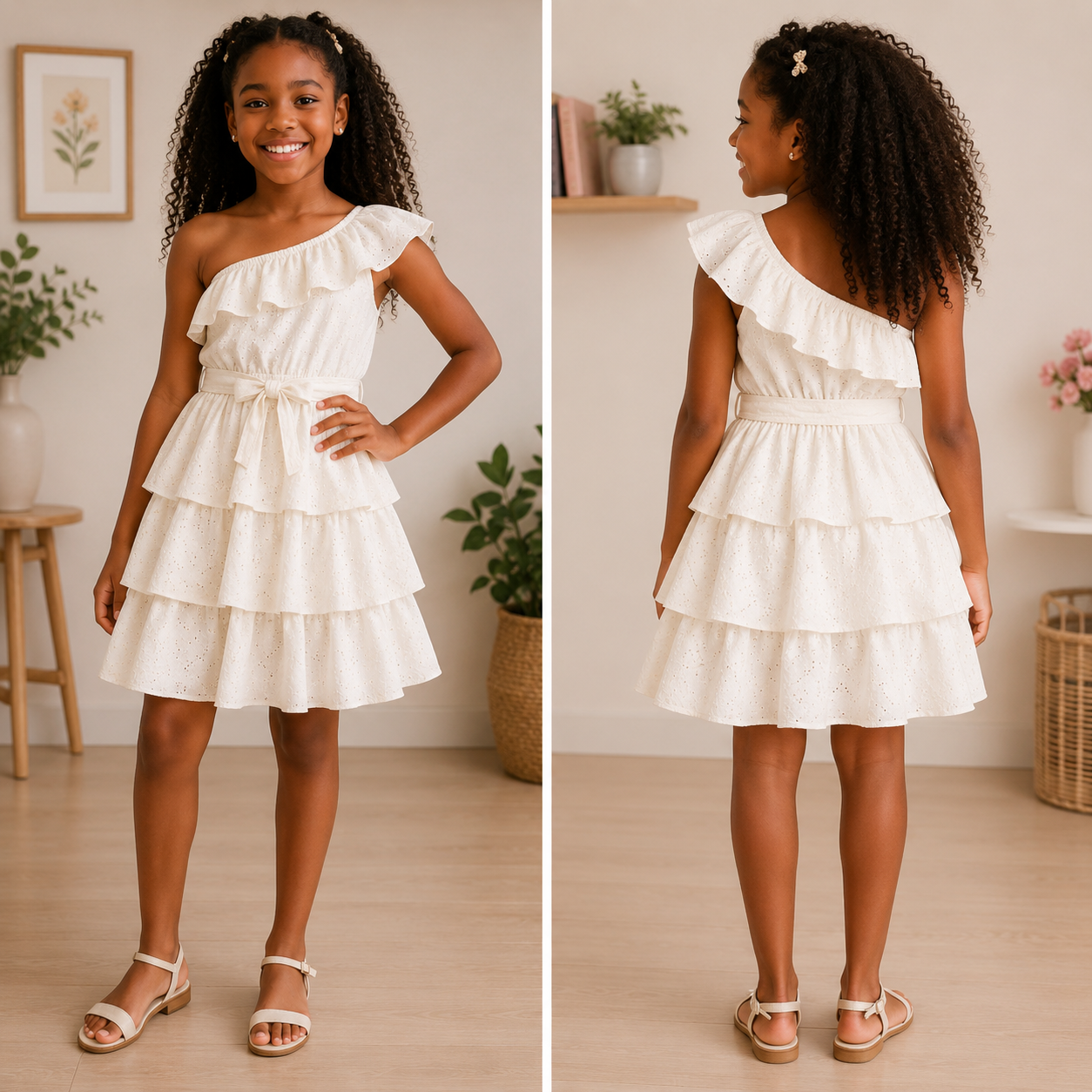 Vestido branco de um ombro só