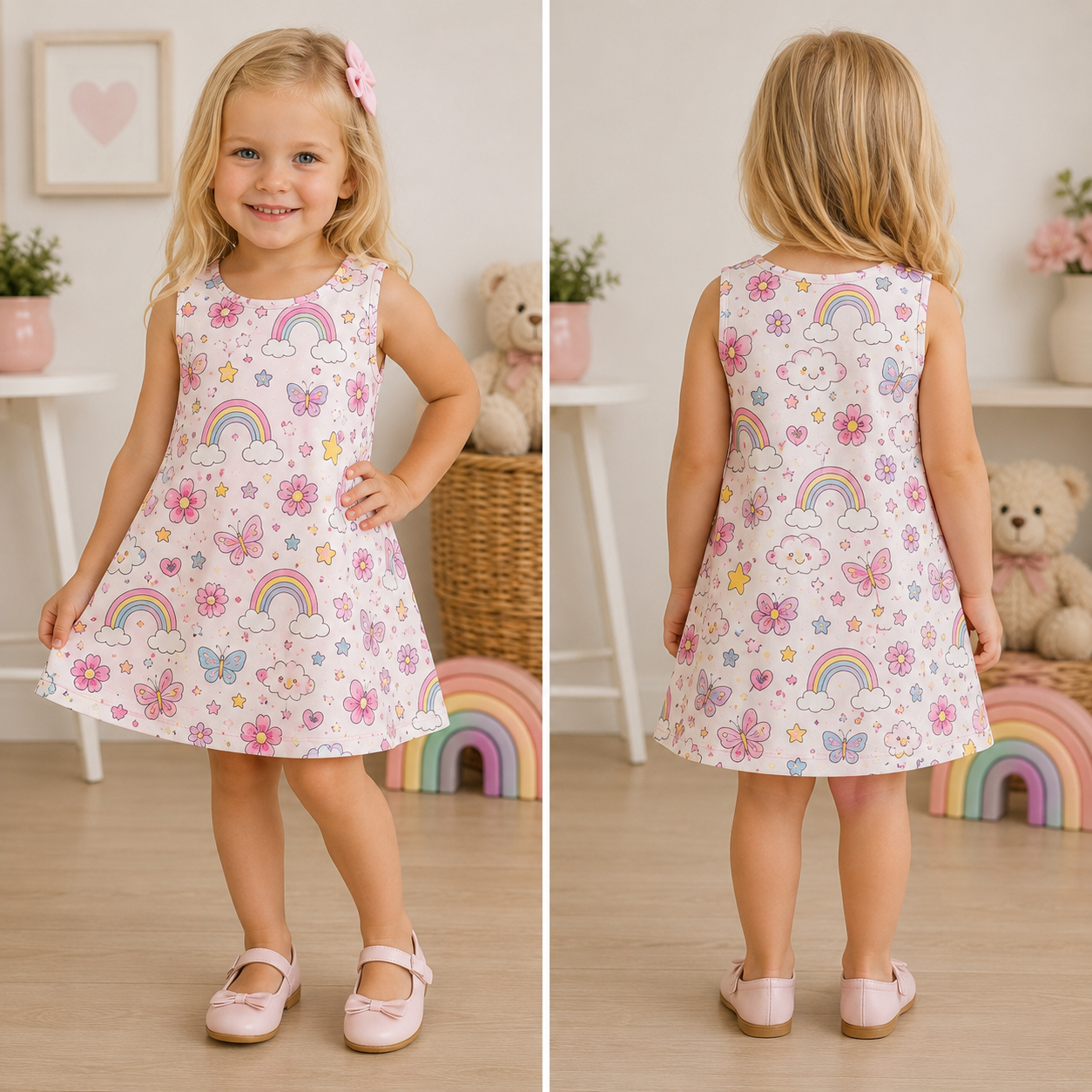 Vestido floral sem mangas