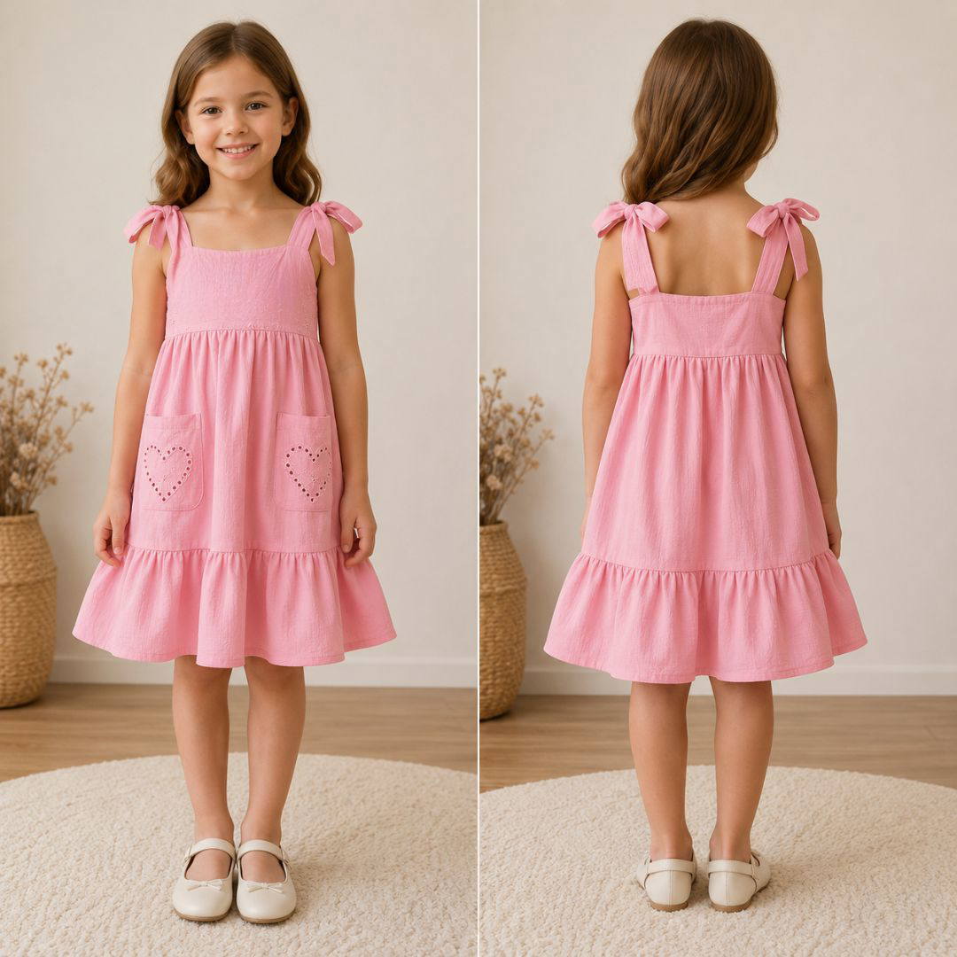 Vestido rosa com alças